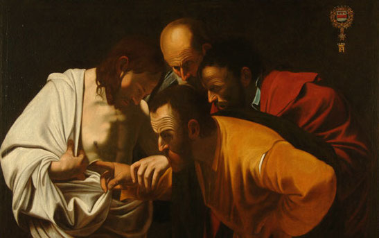 Le Christ en questions, l'incrédulité de Saint-Thomas par Le Caravage