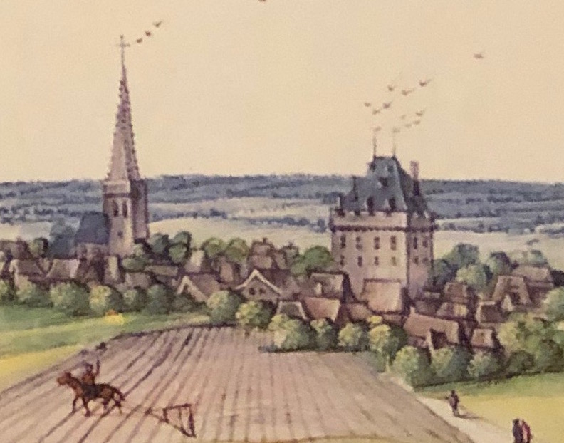 Château de Tincques au début du XVIIe siècle extrait des albums de Croÿ